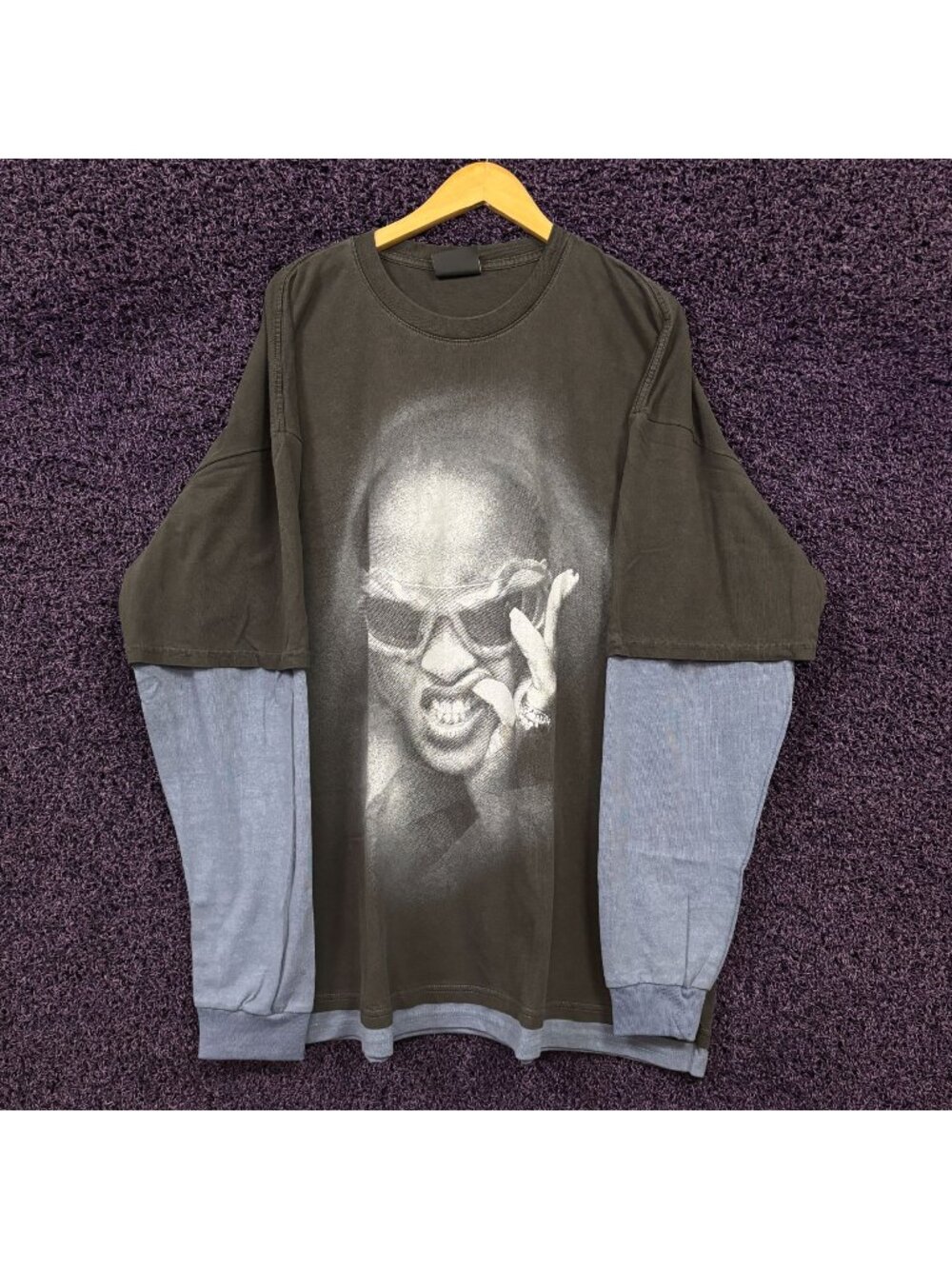 Rihanna Since 2005 R20 Baggy Pop Layered Long Sleeve Tee 2XL